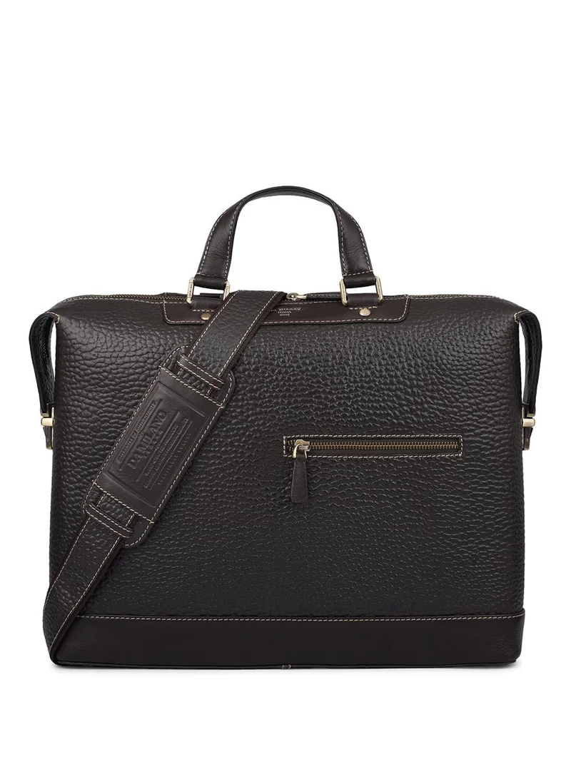 Da Milano Da Milano Genuine Leather Laptop Bag - Brown (CB-10167)