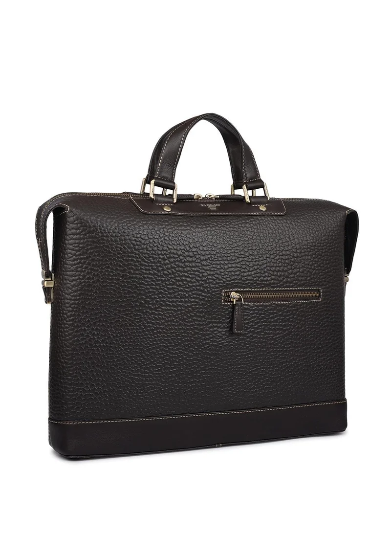 Da Milano Da Milano Genuine Leather Laptop Bag - Brown (CB-10167)