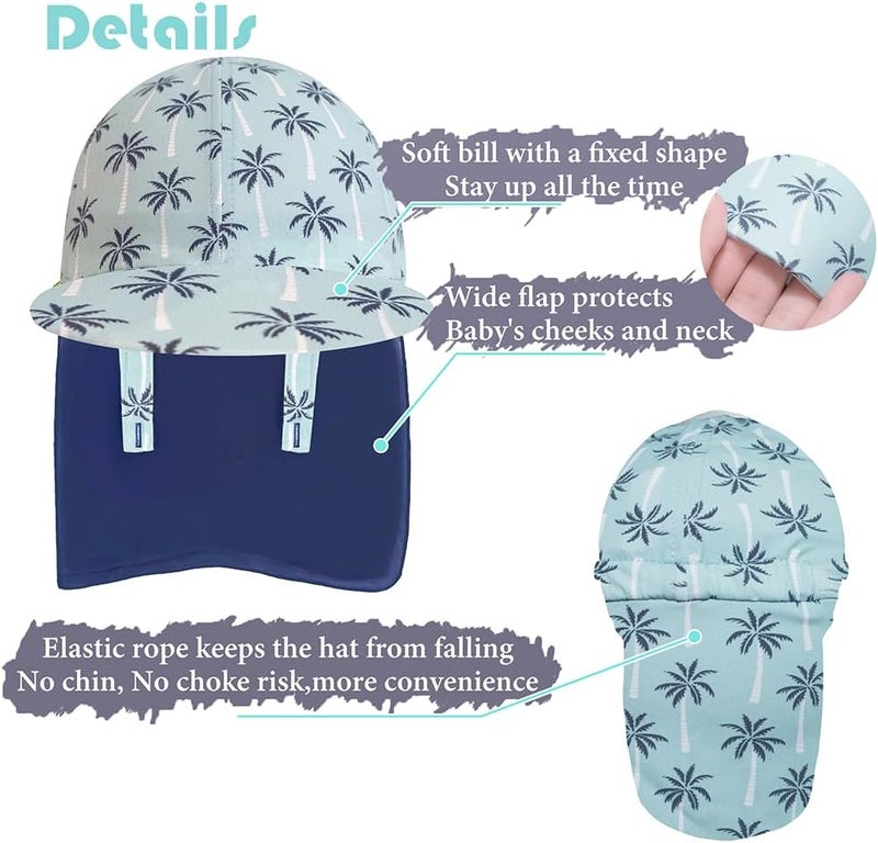 Gifts Treat Kids Legionnaires Hat, UPF 50+ Sun Protection Swim Cap Flap Hat for Kids, Quick Drying Boys Sun Hat with Neck Protection for Beach Seaside Pool… - Image 4