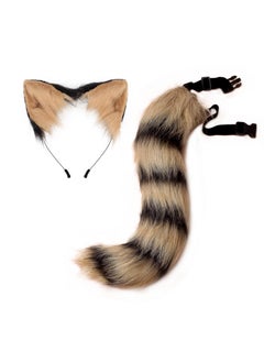 Generic New Halloween Fox Tail Headband Adjustable Plush Ears Cosplay White Camel  - Image 2
