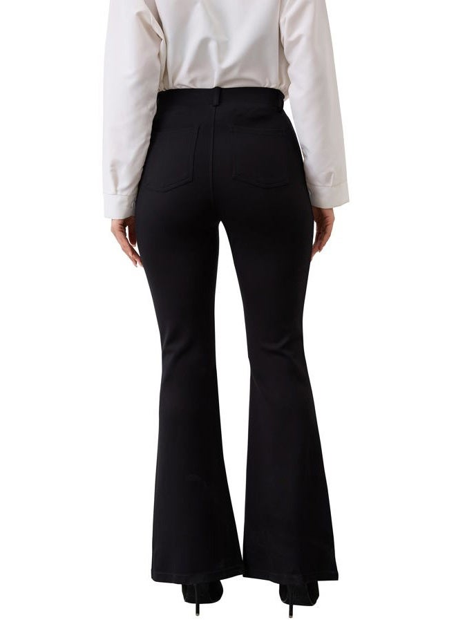 VIMPEP Women's Classic Yoga Dress Pants High Rise Flare Soft Feeling Pull On Work Yoga Pants for Business Office Work 2102, Black, L - Image 4