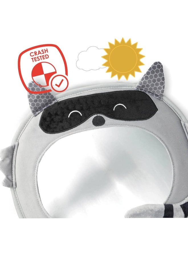 Diono Easy View Racoon Character Baby Car Mirror, Safety Car Seat Mirror for Rear Facing Infant, Fully Adjustable, Wide Crystal Clear View, Shatterproof, Crash Tested - Image 3