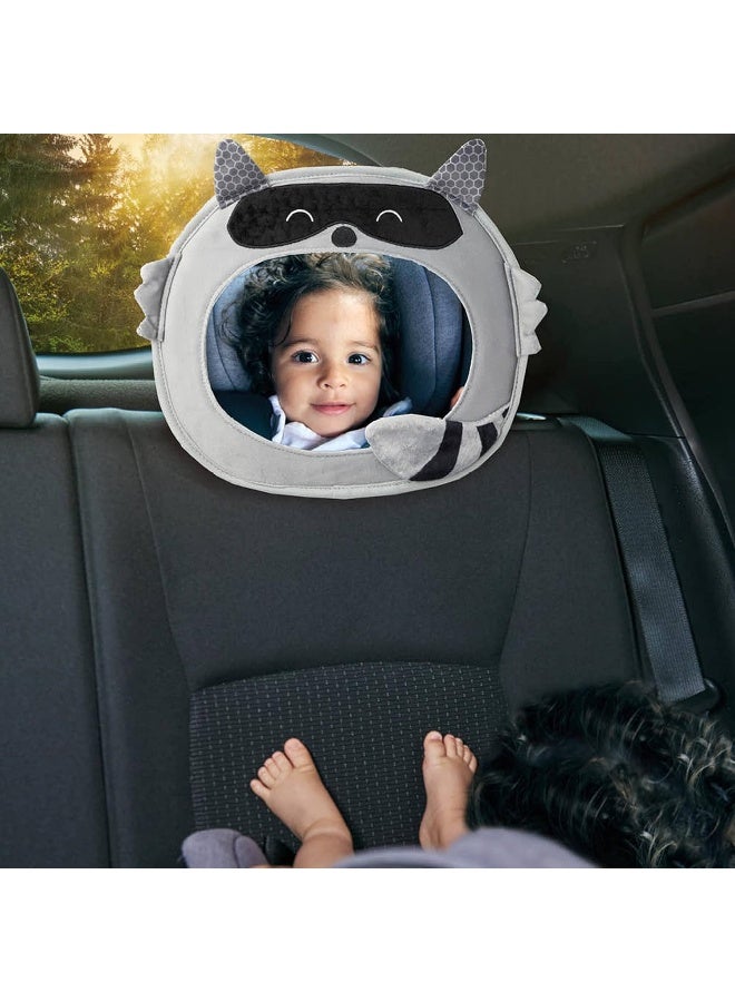 Diono Easy View Racoon Character Baby Car Mirror, Safety Car Seat Mirror for Rear Facing Infant, Fully Adjustable, Wide Crystal Clear View, Shatterproof, Crash Tested - Image 4