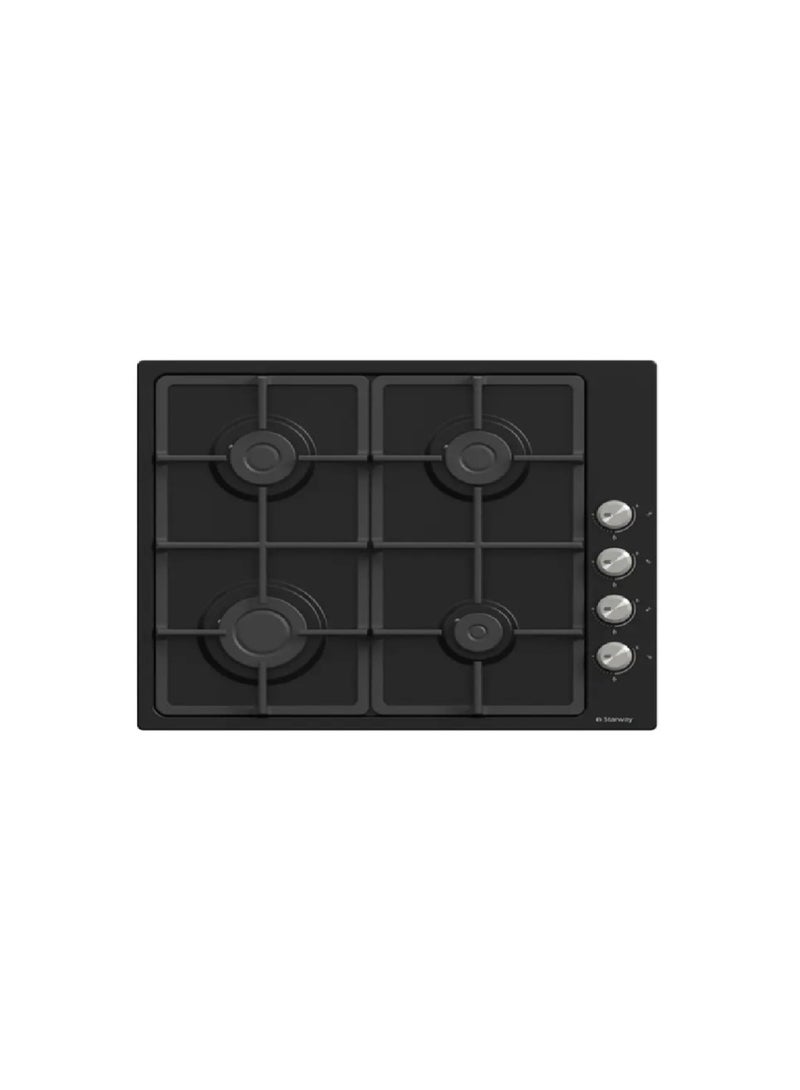 Starway 4-burner gas hob 60x60 cm - Side knobs - Black - SWBH6604-BF025