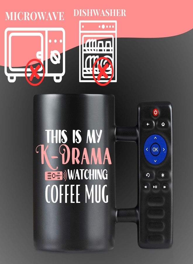 وان بتل كوب قهوة Onebttl الكوري، هدية مثالية للنساء، بتصميم مستوحى من الدراما الكورية، بسعة 13.5 أونصة، مزود بمقبض تحكم عن بعد، هدية رائعة للأصدقاء وزملاء العمل في أعياد الميلاد والكريسماس - كوب قهوة "أشاهد الدراما الكورية" - Image 5