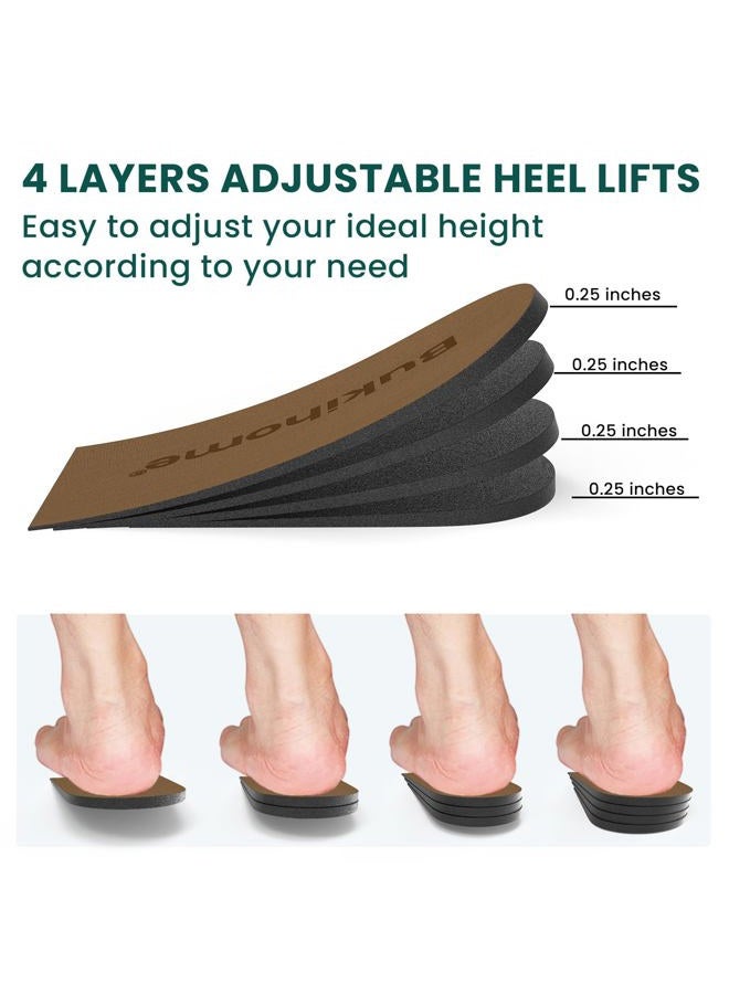 Bukihome Orthopedic Shoe Lift for Heel Pain - 4 Layer Adjustable Heel Pads for Achilles Tendonitis,Plantar Fasciitis,Heel Spur, Heel Wedge Inserts Heel Cushion for Men and Women,Large - Image 3