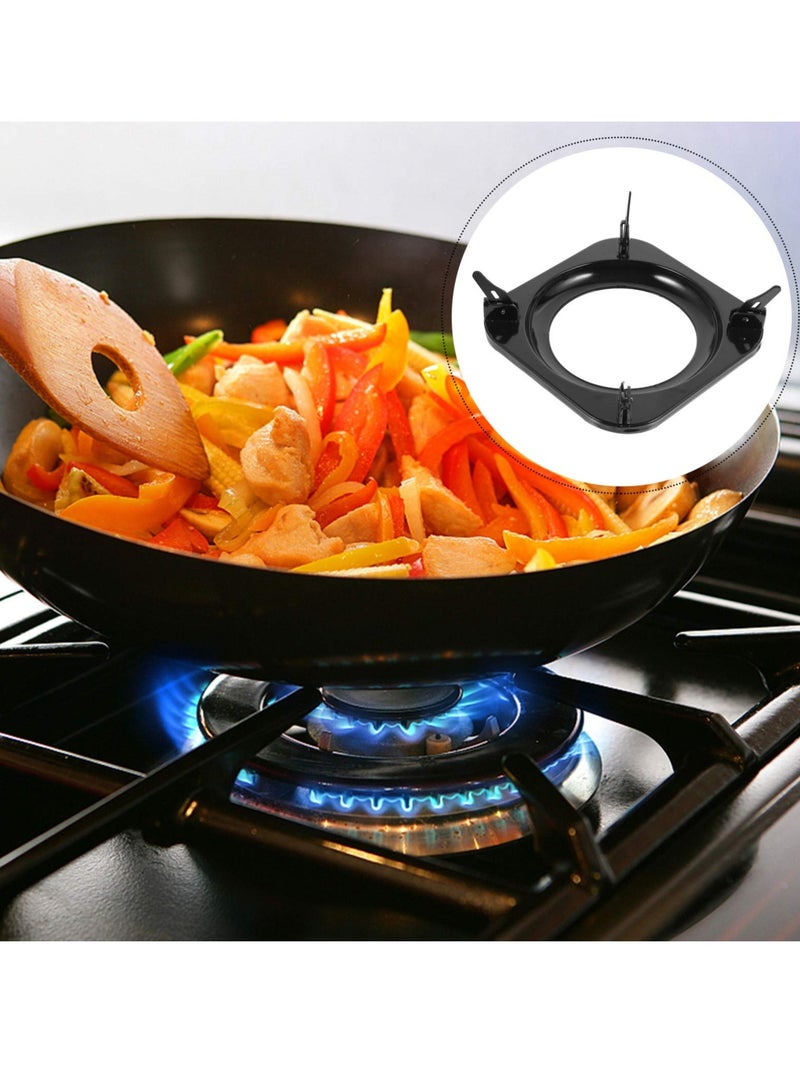 SYOSI Steel Wok Rack Wok Ring Cast Iron Stove Trivets Cooktop Range Pan Holder Stand Stove Rack Milk Pot Holder Burner Grate for Gas Hob  Compatible with Most Gas Stove Range Cooktop, 7.5 Inch,Black - Image 1