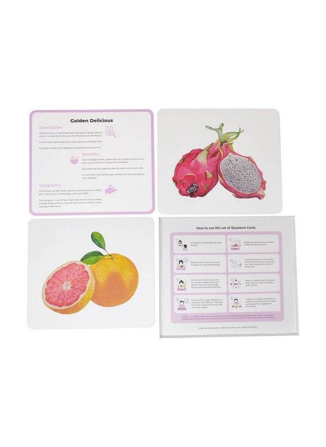 BRAINSMITH - Quantum Flash Cards, Mammals, Farm Animals, Fruits- Educational Flashcard For Toddlers And Kids Set 2 (30 Cards) For Brain Development And Stimulation (8 Months To 8 Years) - Image 1