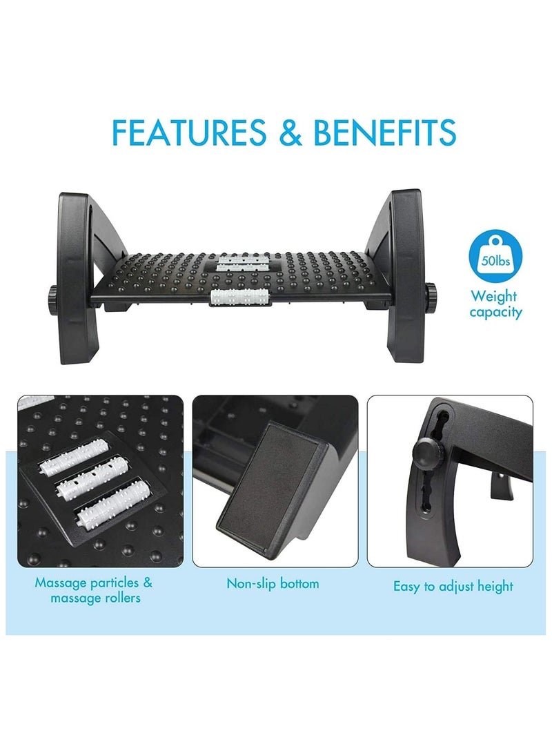 Generic Under Desk Footrest With Massage Surface Foot Rest Ergonomic Adjustable Foot Stool Stand With Firm Non Slip Legs - Image 4