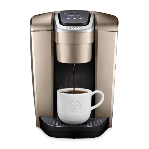 Keurig صانعة القهوة كوريغ K-Elite ذات الكوب الواحد، مع تحكم في القوة ودرجة الحرارة، إمكانية تحضير القهوة المثلجة، حجم التحضير من 8 إلى 12 أونصة، قابلة للبرمجة، ذهب مصقول - Image 1