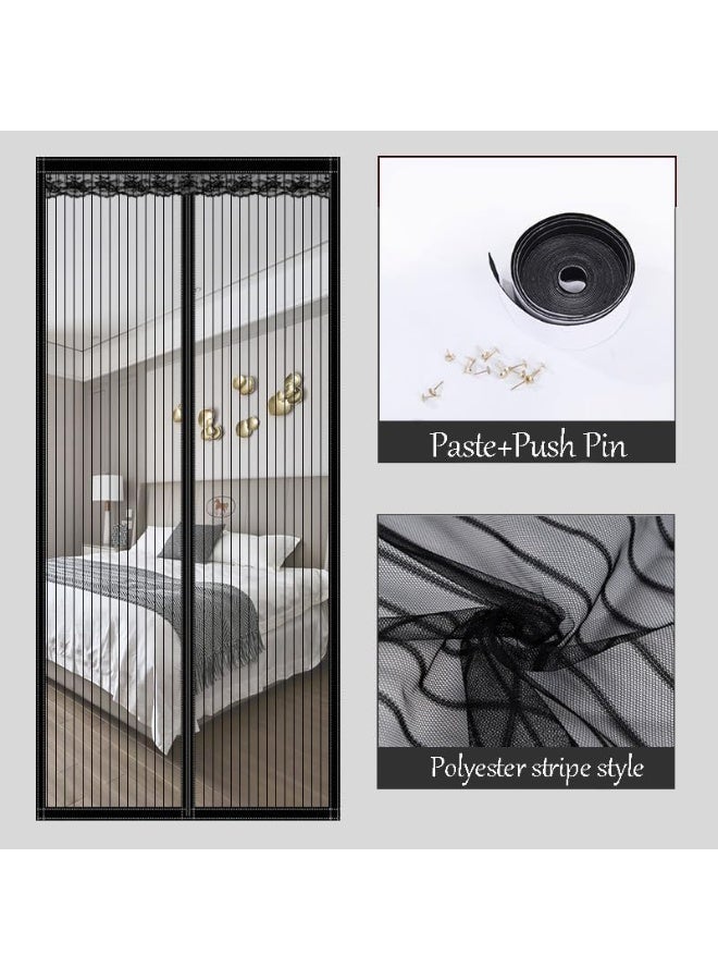 Magnetic Screen Door 47×94inch, Fly Curtain Magnetic Balcony Door, Mesh Insect Protection for Balcony, Living Room, Patio(Randomly send lace styles) - Image 2