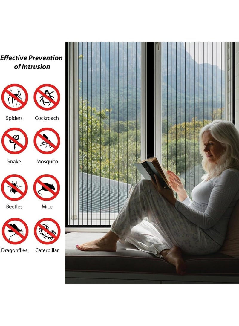 Magnetic Screen Door 47×94inch, Fly Curtain Magnetic Balcony Door, Mesh Insect Protection for Balcony, Living Room, Patio(Randomly send lace styles) - Image 4