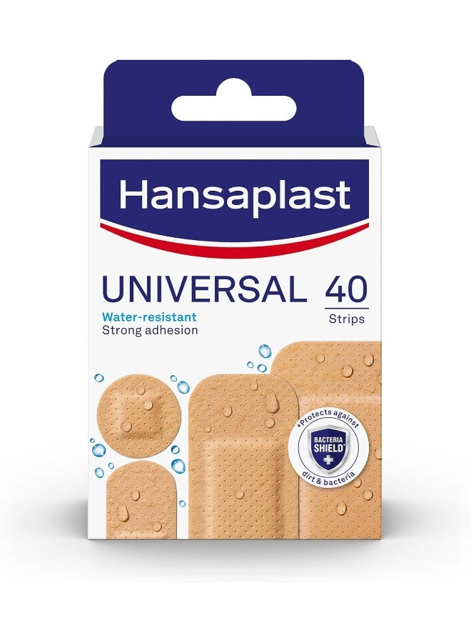 Hansaplast Universal Wound Plasters | Water-resistant | Strong Adhesion | Absorbent Non-stick Wound Pad | Breathable Plasters | Multipurpose plasters - Image 1