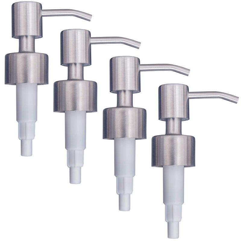 Top Home Store Stainless Steel Soap  Lotion Dispenser Pumps Brushed Nickel Replacement 4 Pack