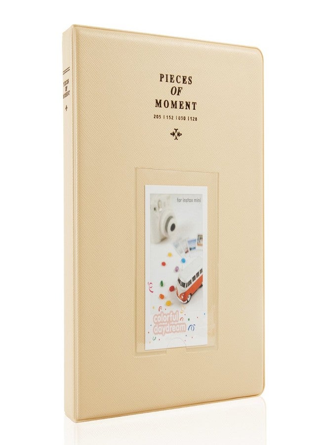 CAIUL Compatible 128 Pockets Mini Photo Album for Fujifilm Instax Mini 7s 8 8+ 9 25 26 50s 70 90 Film, Polaroid PIC-300 Z2300 Film (Beige) - Image 1