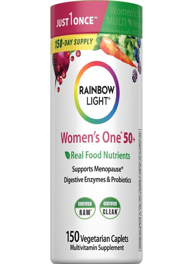Rainbow Light Multivitamin for Women 50+, Vitamin C, D & Zinc, Probiotics, Women’s One 50+ Multivitamin Provides High Potency Immune Support, Non-GMO, Vegetarian, 150 Tablets - Image 1