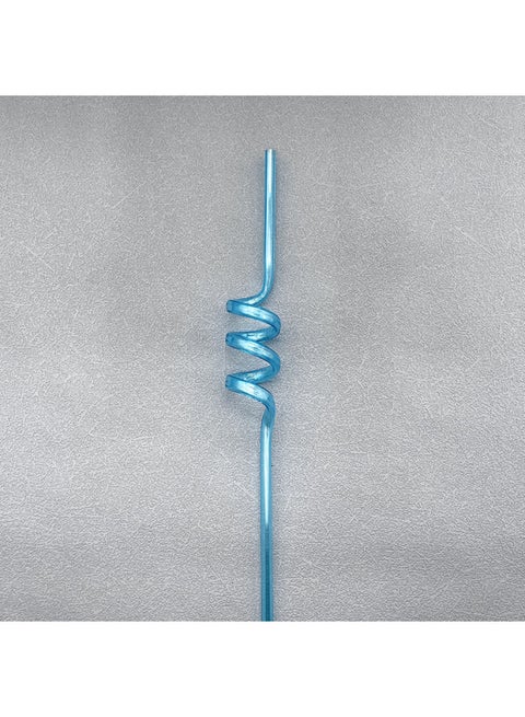 Direct Cartoon PET Spiral Plastic Straw Color PP Creative Curved Children's Straw Wholesale-Color:Blue