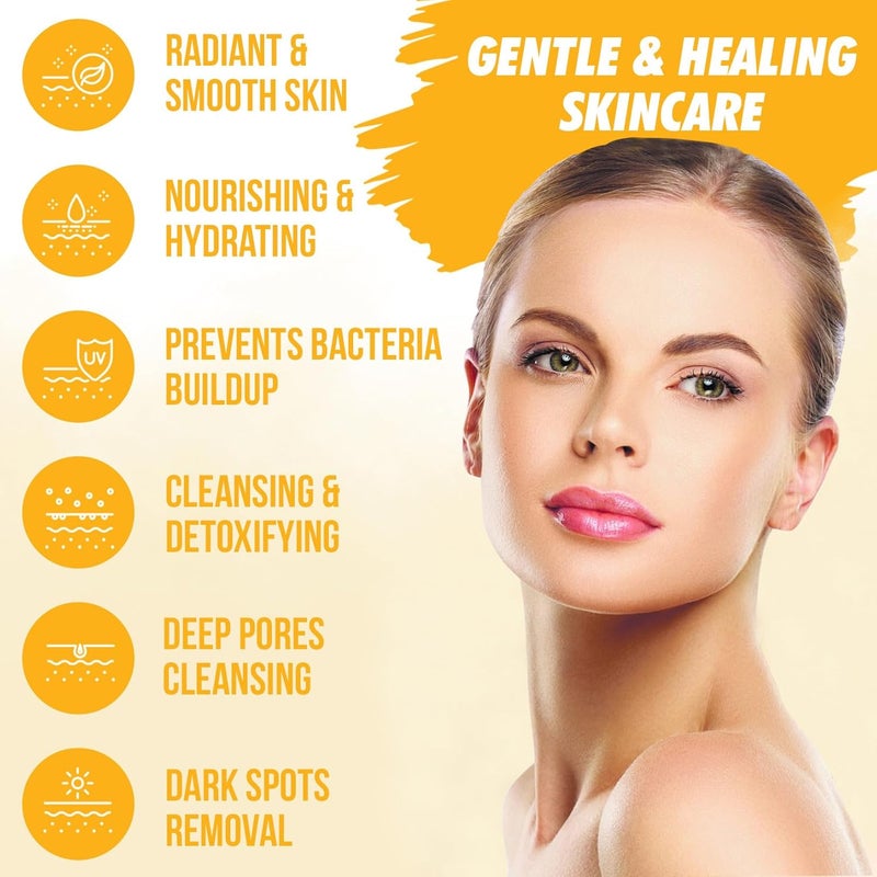 Herblov Turmeric Soap Bar for Face Body Natural Turmeric Skin Soap Wash for Dark Spots Intimate Areas Underarms Brightening Face Cleanses Skin Great for Acne Scars - Image 5
