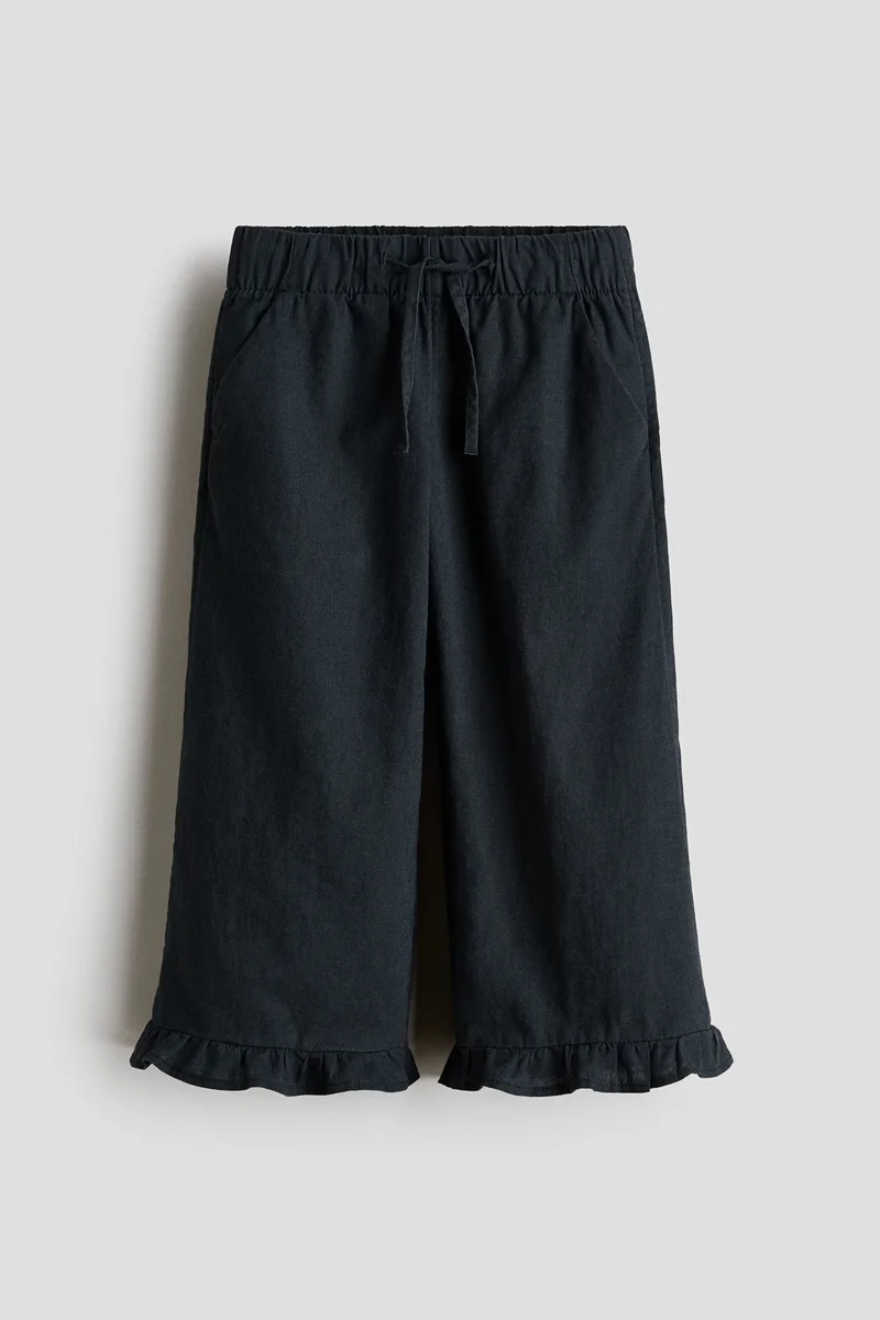 H&M Linen-blend drawstring trousers