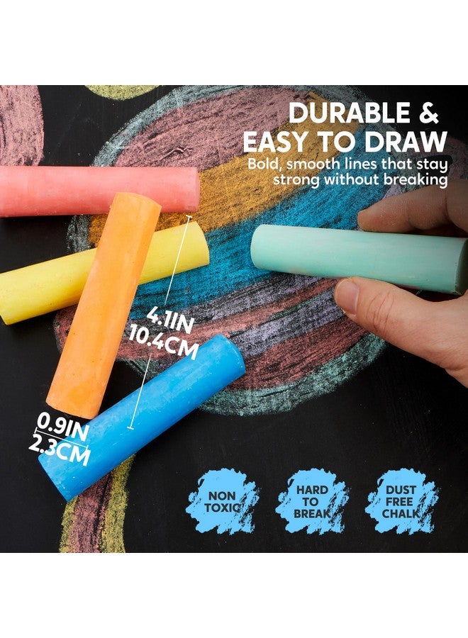 JOYIN مجموعة جويين من 20 قطعة من الطباشير القابل للغسل بألوان 20، طباشير ملون عملاق غير سام للأطفال، للرسم في الألعاب الخارجية، لوازم المدرسة، الرسم على السبورة - Image 4