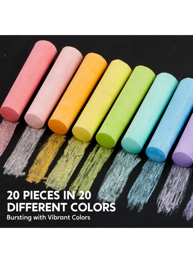 JOYIN مجموعة جويين من 20 قطعة من الطباشير القابل للغسل بألوان 20، طباشير ملون عملاق غير سام للأطفال، للرسم في الألعاب الخارجية، لوازم المدرسة، الرسم على السبورة - Image 2