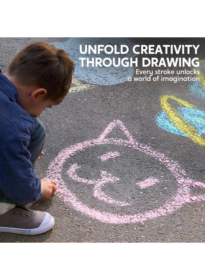 JOYIN مجموعة جويين من 20 قطعة من الطباشير القابل للغسل بألوان 20، طباشير ملون عملاق غير سام للأطفال، للرسم في الألعاب الخارجية، لوازم المدرسة، الرسم على السبورة - Image 5