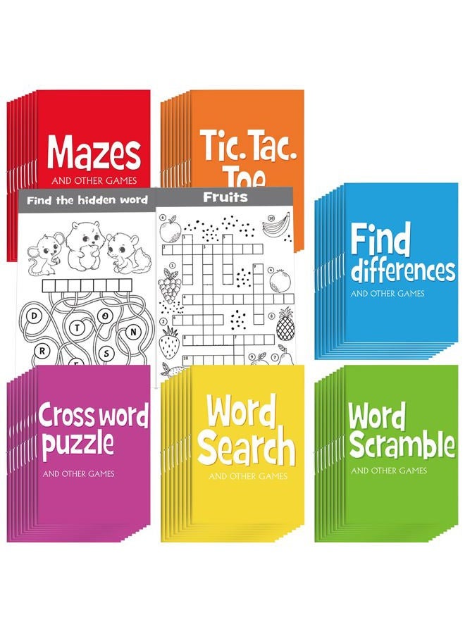 Hungdao 48 Pcs Mini Activity Books for Boys and Girls, Fun and Games, Challenging Activities Include Mazes, Word Scramble and More Bulk Gifts for Students Party Classroom - Image 1