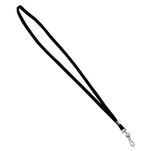 Advantus 36-Inch Deluxe Neck Lanyard for ID Cards/Badges, J-Hook Style, Black, Box of 24 (75424) - Image 1