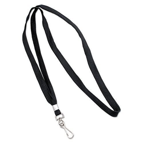 Advantus 36-Inch Deluxe Neck Lanyard for ID Cards/Badges, J-Hook Style, Black, Box of 24 (75424) - Image 2