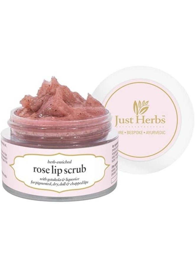 Just Herbs Ayurvedic & Vegan Rose Lip Scrub & Lip Mask duo pack for Chapped, Pigmented & Dark lips,30gm  - Image 2
