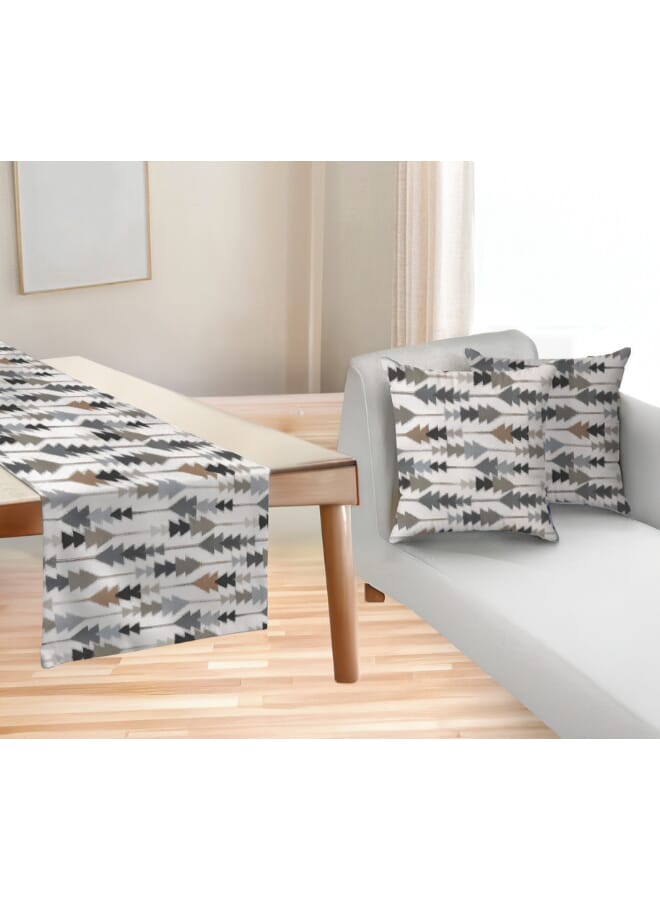 Intex Curtains House Sofia Elegance 3-Piece Set – Luxurious Linen Velvet Table Runner (45X135 Cm) And 2 Cushion Covers (45X45 Cm) - Image 1