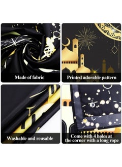 GGEROU Ramadan Backdrop Decorations,Eid Mubarak Banner,Eid Mubarak Photo Background,Eid Mubarak Festival Party Decorations,Ramadan Kareem Indoor Outdoor Photo Booth Props 180 * 115cm  - Image 3