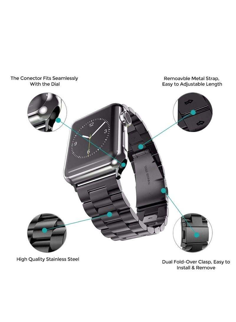 ELTRAZONE Stainless Steel Strap for iWatch 49mm 46mm 45mm 44mm 42mm – Blue Metal Replacement Band for Apple Watch Ultra 3 | Ultra 2 | Ultra | Series 10 9 8 7 SE 6 5 4 3 2 1 – Durable, Adjustable, and Elegant Design - Image 5