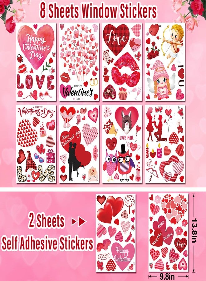 Wohohoho Valentines Day Window Clings Decorations Set, 10 Sheets Valentine's Day Window Stickers, LOVE XOXO Ballon Banner, 12Pcs Heart-Shaped Balloons. Happy Valentine's Romantic Gifts for Home Office - Image 3
