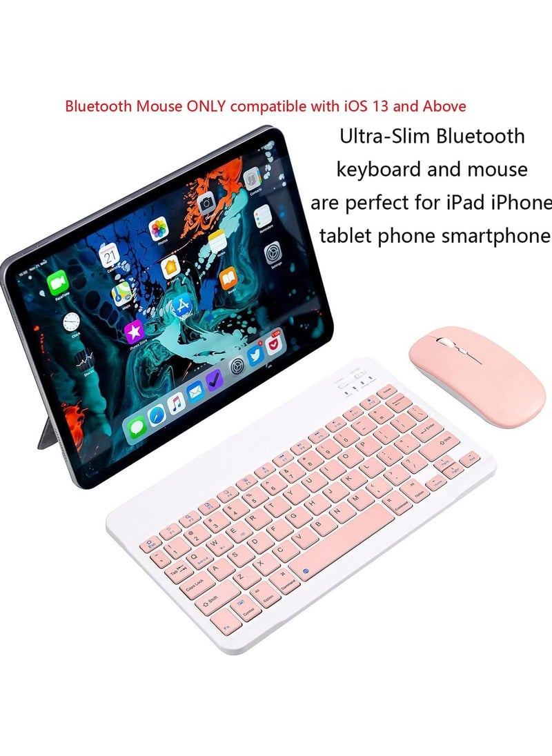 Captaintech Ultra-Slim Bluetooth Keyboard and Mouse Combo Rechargeable Portable Wireless Keyboard Mouse Set for Apple iPad iPhone iOS 13 and Above Samsung Tablet Phone Smartphone Android Windows - Image 2