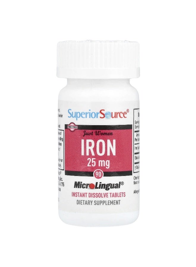 Superior Source, Just Women, Iron, 25 mg, 90 MicroLingual® Instant Dissolve Tablets - Image 3