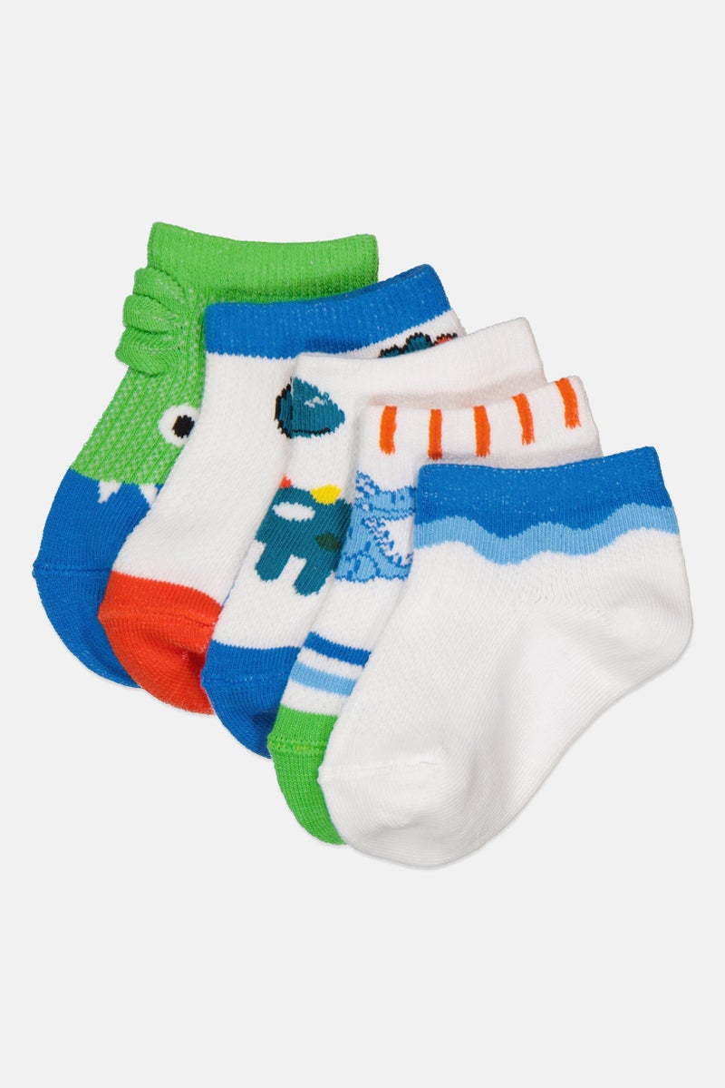 Mudd Kids Boy 5 Pairs Printed Ankle Socks, Multicolor - Image 1