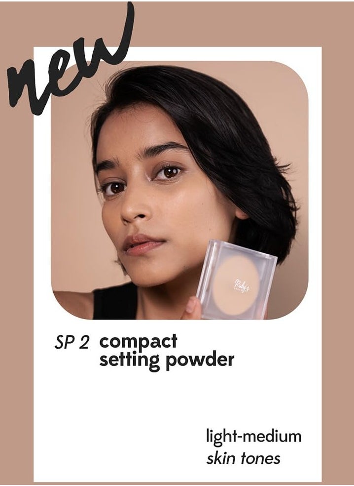 Ruby's Organics - Natural Compact Setting Powder - Poreless With Spf - Shade: Sp2 Beige - 9g - Image 1