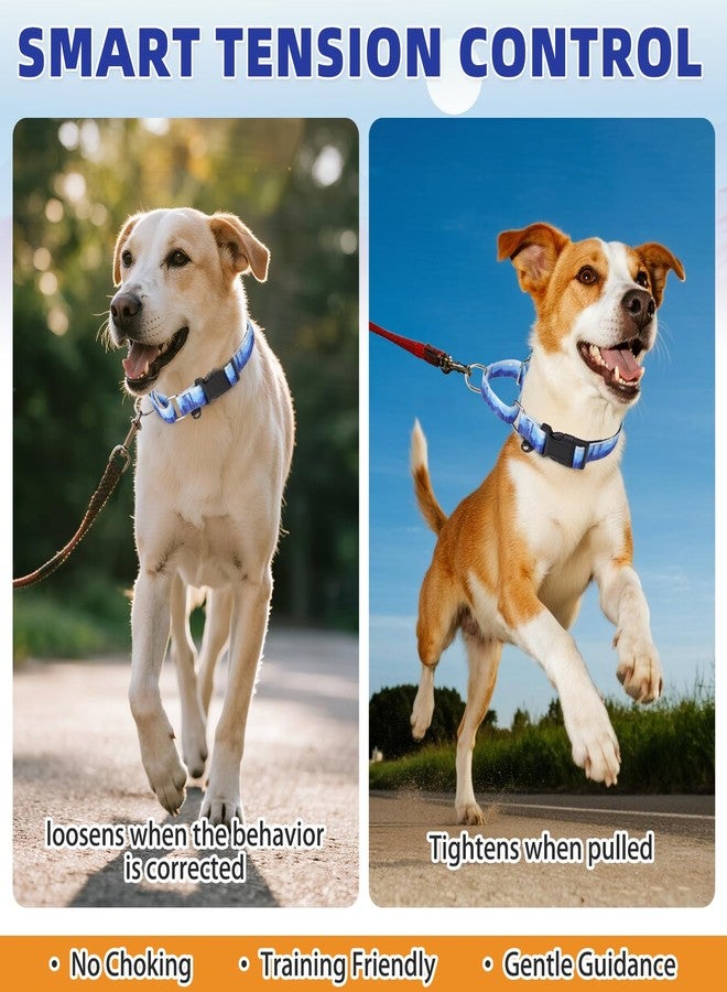 KOOLTAIL Martingale Collar for Dogs,Soft Padded Nylon Heavy Duty Dog Collar for Small Medium Large Dogs,Adjustable No Pull Durable Wide Puppy Training Collar With Pattern Design for Boys Girls, Blue M - Image 3