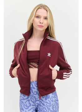 adidas Originals Women Sportswear Fit Embroidered Logo Long Sleeve Oudoor Sweatshirt, Maroon  - Image 1