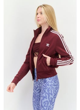 adidas Originals Women Sportswear Fit Embroidered Logo Long Sleeve Oudoor Sweatshirt, Maroon  - Image 2