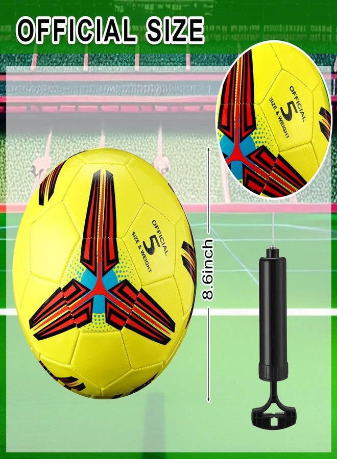 Lunmon 12 Pcs Bulk Soccer Balls with 2 Pump Official Size Deflated Ball Football for Indoor Outdoor Game Sports Training Adult Players Soccer Birthday Gift Global(Size 5,Classic 1) - Image 2