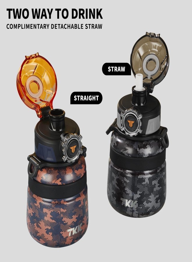 تي ك ك زجاجة ماء معزولة للأطفال من TKK مع شفاطة، سعة 20 أونصة، مصنوعة من الفولاذ المقاوم للصدأ، معزولة بتفريغ الهواء، بجدار مزدوج | قابلة لإعادة الاستخدام، مانعة للتسرب، خالية من مادة BPA، مثالية للمدرسة - Image 5