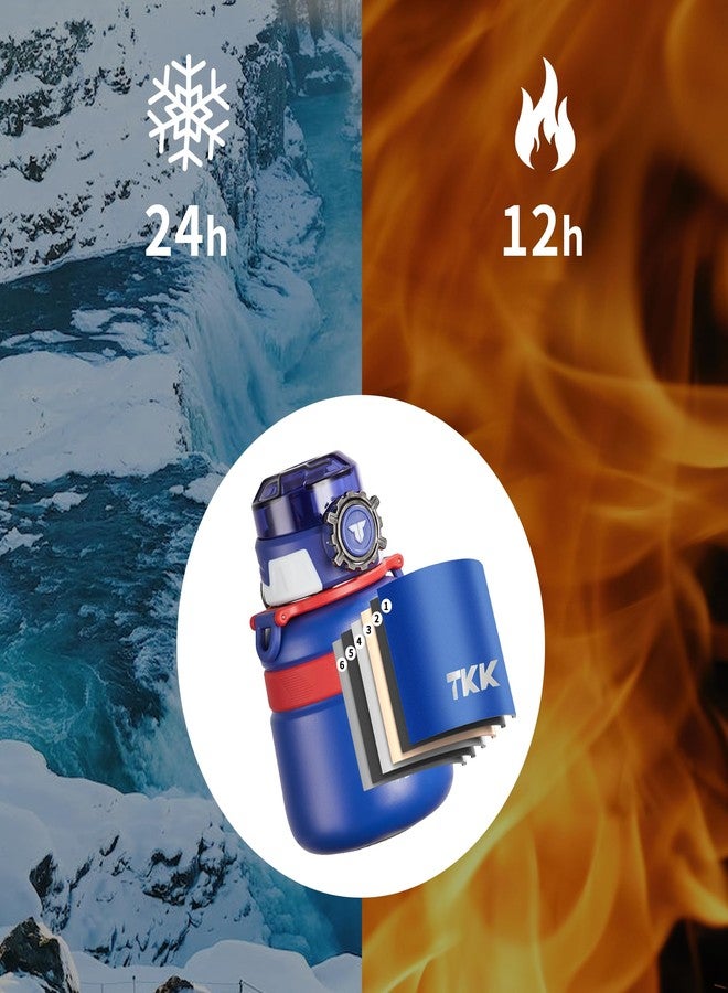 تي ك ك زجاجة ماء معزولة للأطفال من TKK مع شفاطة، سعة 20 أونصة، مصنوعة من الفولاذ المقاوم للصدأ، معزولة بتفريغ الهواء، بجدار مزدوج | قابلة لإعادة الاستخدام، مانعة للتسرب، خالية من مادة BPA، مثالية للمدرسة - Image 4