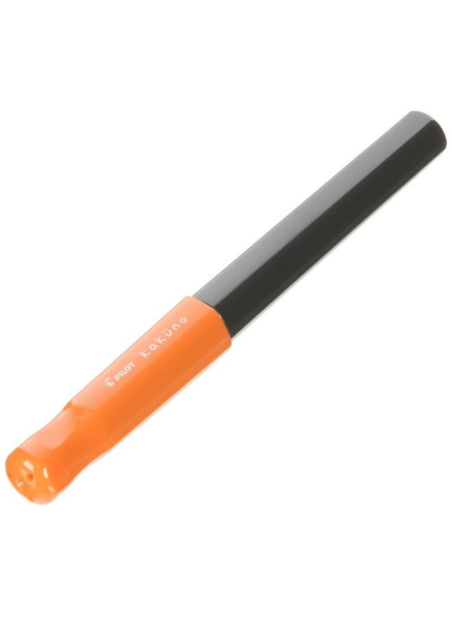 PILOT Pilot Kakuno Medium-Nib Fountain Pen, Black Body Orange Cap Body (FKA-1SR-OM)  - Image 1
