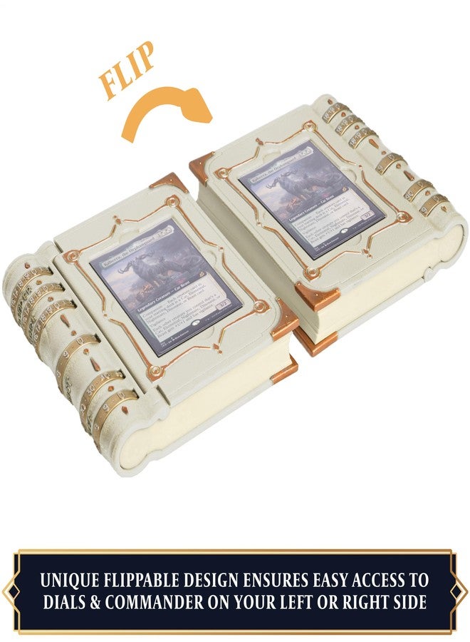 lynx MTG Commander EDH Command Zone/Tray for Magic The Gathering -with Damage, Cast & Life Counters. Storage for Dice & Card Tokens Inside (This is Not A Commander Deck Box!) - MTG Accessories Gift (White) - Image 5
