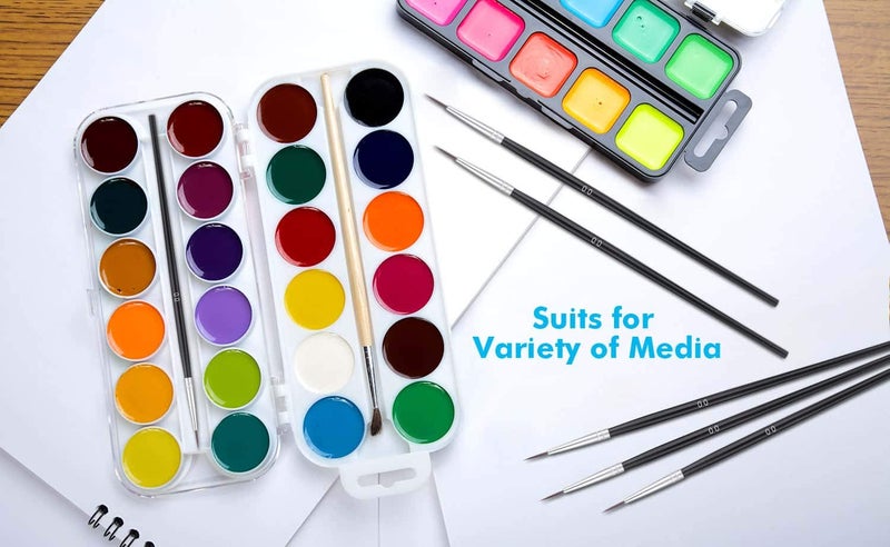 anezus Miniature Detail Paint Brushes, Anezus 30 Pcs Paintbrushes Small Watercolor Artists Paint Brushes for Acrylics Oil Model Craft Nail Detail Painting, Size 00 - Image 5