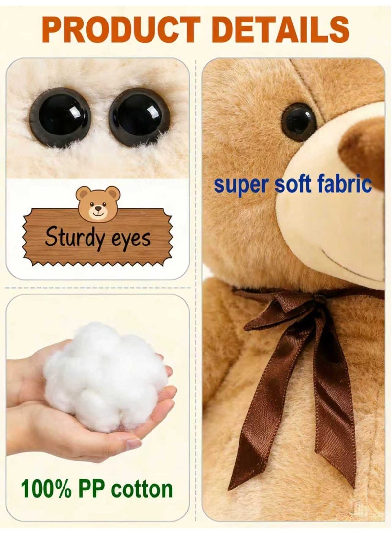 دب تيدي عالي الجودة 120 سم - دمية محتضنة بنية فاتحة، هدية ميلاد مثالية للأطفال وصديقتك - Image 2