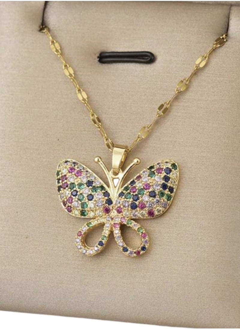 YUCCA - Stainless Steel Butterfly Design Necklace for Women, Great Festival Gift - Image 1