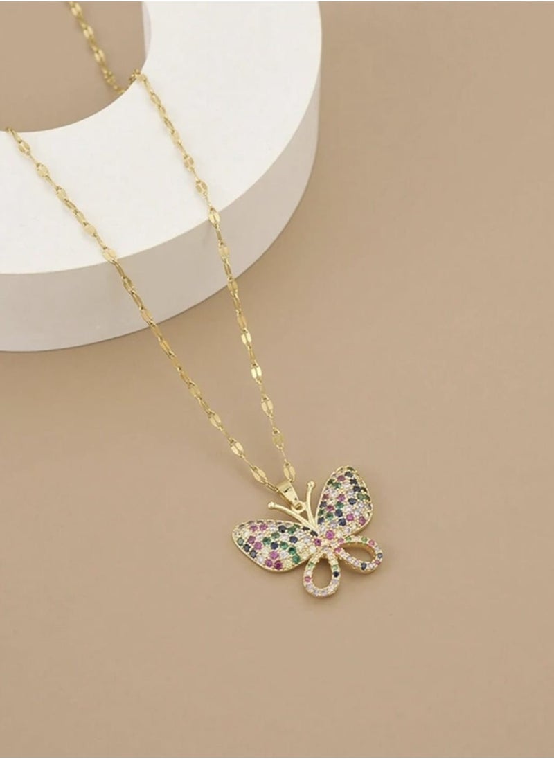 YUCCA - Stainless Steel Butterfly Design Necklace for Women, Great Festival Gift - Image 1